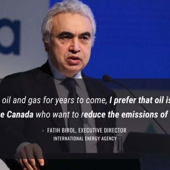 Head of International Energy Agency Prefers Canadian Oil and Gas